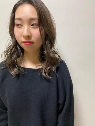 ミディアム カラー hair &eye LAWE.店長のヘアスタイル