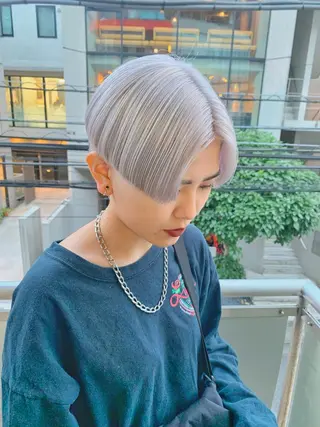 ショート ハイトーンNo.1✨ パーマ✨イマイタツヤのヘアスタイル