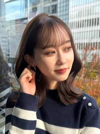 ミディアム 韓国ヘア♡ 顔まわりカットayaのヘアスタイル