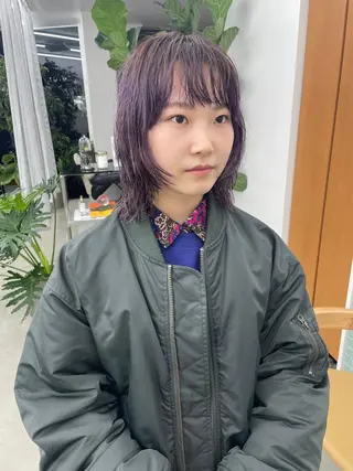 ミディアム カラー ボブ/レイヤー/ケア パーマ/リュウタのヘアスタイル