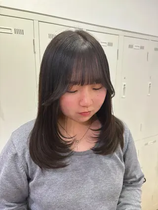 ミディアム カラー 長妻莉央/縮毛矯正 髪質改善カラーのヘアスタイル