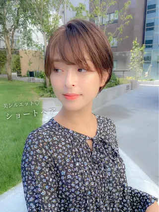 ショート カラー 顔周りレイヤー/ボブ 銀座✨中野まさひろのヘアスタイル