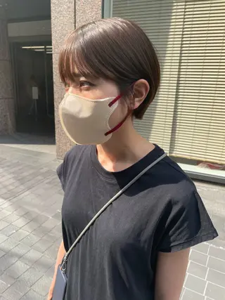 ショート 透明感ニュアンス 柔らかstyle🤍のヘアスタイル