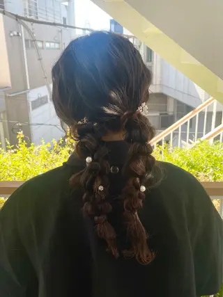 セミロング ヘアアレンジ メンズモテパーマ💙 fuwaのヘアスタイル