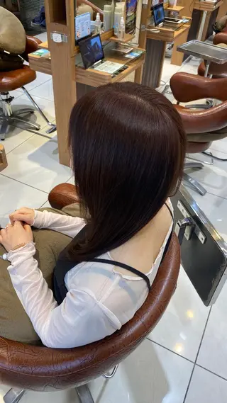 セミロング シャドウパーマ 石見のヘアスタイル