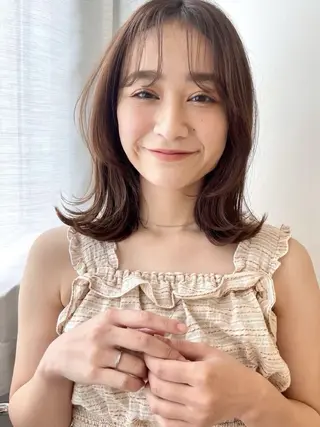 セミロング カラー 透明感カラーと映画 美容師/yujiのヘアスタイル