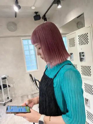 ミディアム カラー ダブルカラー ブリーチ/kaitoのヘアスタイル