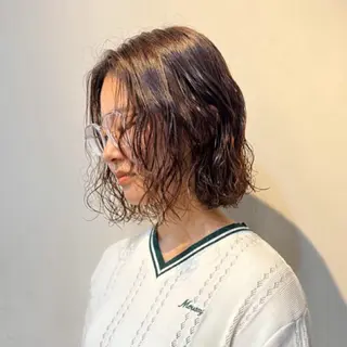 ショート パーマ 🍊暖色/ボブヘア chihiro🌼ོのヘアスタイル