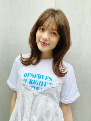 ミディアム カラー NAKAI所属・ミディアムヘア🌼 さきのヘアスタイル