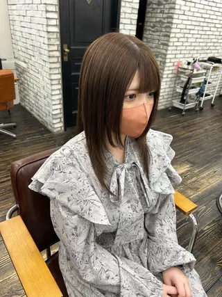 セミロング カラー レイヤー ハイトーン 暖色⭐︎KANAKOのヘアスタイル