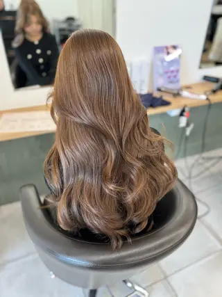 ロング カラー 赤み消し韓国ヘア レイヤー縮毛🤍渡邉のヘアスタイル