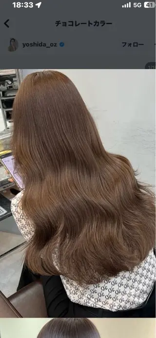 ロング カラー kazuki🍑韓国 トレンド暖色🫗のヘアスタイル