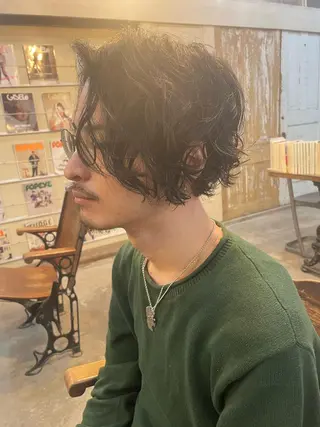 ミディアム パーマ メンズ 南堀江🌿パーマ Tetsu【テツ】のヘアスタイル