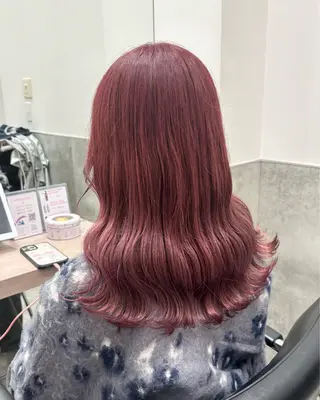 セミロング カラー 💗ガーリーヘア🎀 saki💗のヘアスタイル