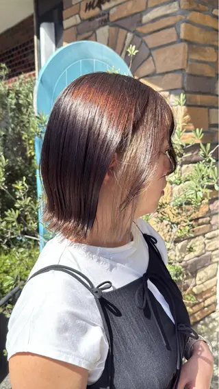 ミディアム カラー 透明感カラー/パーマ 🌀アオノアユミのヘアスタイル