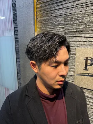 ショート パーマ メンズ ヒロ銀座　プレミアムバーバー目黒店所属・ほり たつみのヘアスタイル