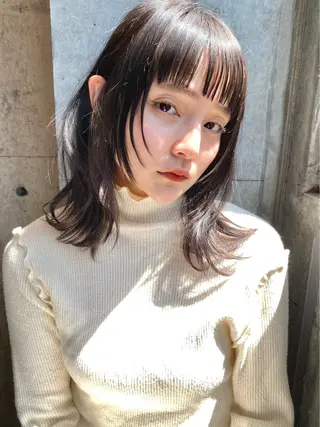 セミロング カラー 似合わせカラーパーマ 🌿kitin米川のヘアスタイル