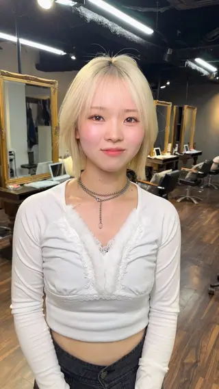 ミディアム カラー ワンホンヘア ケラチン/Kaitoのヘアスタイル