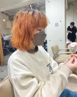 ミディアム カラー パーマ パーマ美容師 hanaのヘアスタイル