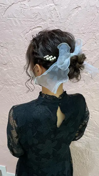 ミディアム カラー ヘアアレンジ 松永 梨央のヘアスタイル