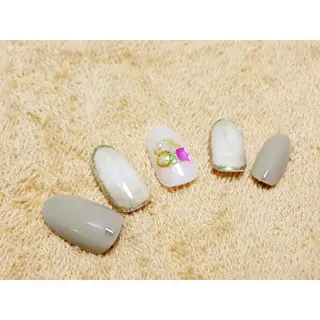 ネイル 痛ネイル/ワンホン/ フィルイン/長さだしのネイルデザイン