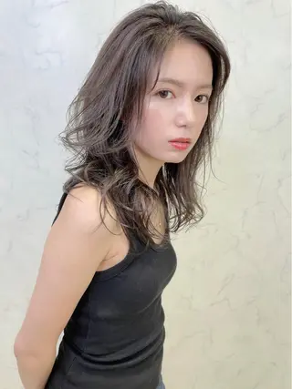 セミロング チダアキフミ Ash大森のヘアスタイル