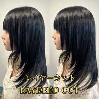 セミロング 四日市/縮毛矯正/ ダメージレスカラーのヘアスタイル