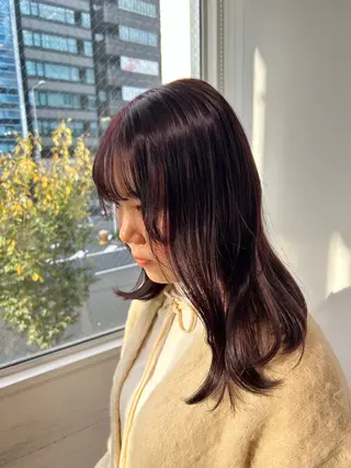 ミディアム カラー 愛結 暖色カラー🎀🩰のヘアスタイル