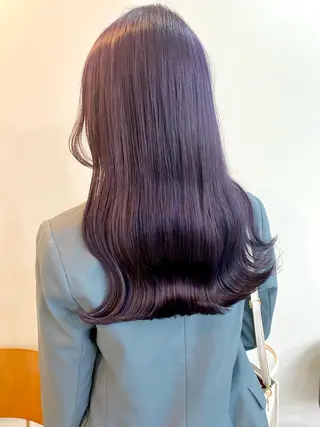 ロング カラー ヘアアレンジ 切りっぱなしボブ/ デザインカラー店長のヘアスタイル