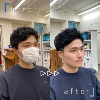 ショート パーマ メンズ YUTA/艶髪/髪質 改善/メンズカットのヘアスタイル