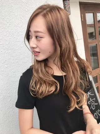 セミロング カラー レイヤーカット匠 イソザキノリユキのヘアスタイル