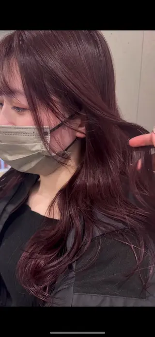 ロング カラー 透明感|ストレート| クロスパーマ|はるかのヘアスタイル