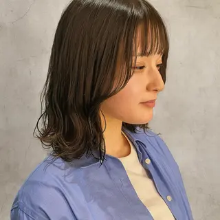 ミディアム カラー nui所属・清水優/レイヤー/ ボブ/髪質改善のヘアスタイル