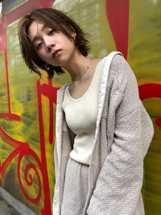 ショート カラー 透明感カラー× レイヤーカット✨高梨のヘアスタイル