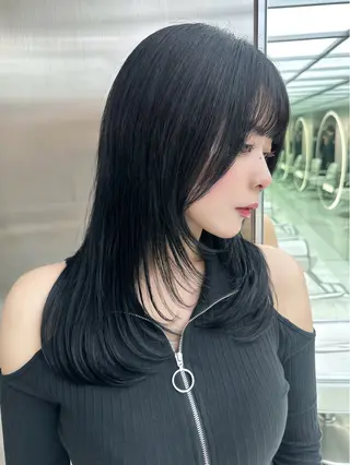 セミロング カラー SALOWIN三軒茶屋店所属・🇰🇷韓国レイヤー の神様🇰🇷のヘアスタイル