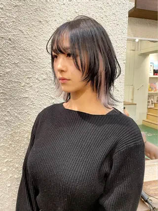 ミディアム カラー ヘアアレンジ 〽️magico/ ウルフDaiki〽️のヘアスタイル