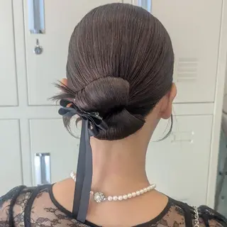 セミロング ヘアアレンジ 彩桜/艶カラー/小顔 に見せるカット✂のヘアスタイル