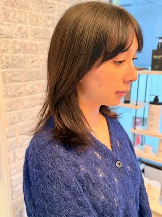 ミディアム カラー ウルフレイヤー エクステ/kokiのヘアスタイル