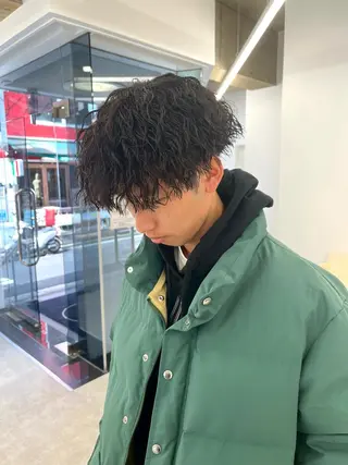 ショート カラー パーマ メンズ 森龍馬 メンズ専門美容師のヘアスタイル