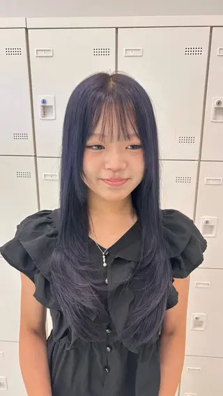 ロング ヘアアレンジ 暖色カラーメンズ カットHIMENAのヘアスタイル