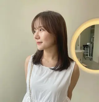 ミディアム カラー tomu/天神大名/ 透明感カラー🐧のヘアスタイル