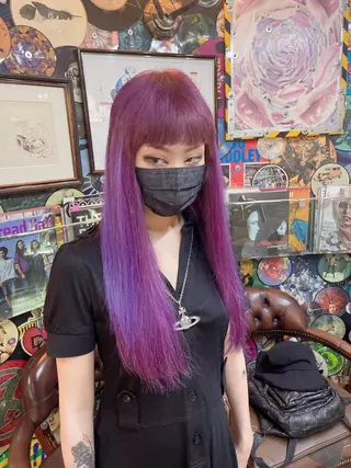 ロング カラー ヘアアレンジ haco+所属・🌈派手髪エクステ ブレイズ🌈ひろとのヘアスタイル