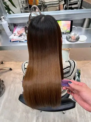 ロング 乾かすだけでサラ艶に /髪質改善西村涼太のヘアスタイル