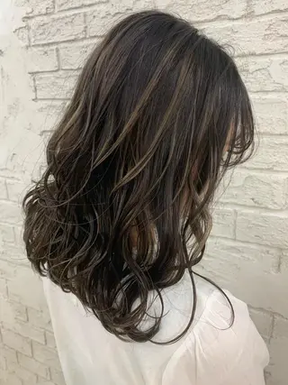 セミロング 🇺🇸ハイライト特 化美容師🇺🇸漆沢のヘアスタイル