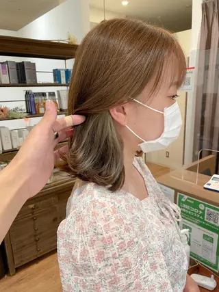 ミディアム カラー 髪質改善/ブリーチ 田代 龍我のヘアスタイル