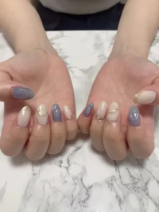 ネイル はな💎ネイル ワンホン、長さ出しのネイルデザイン