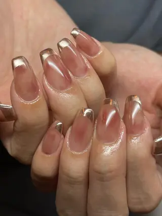 セミロング ネイル 長さ出し専門 nynaのネイルデザイン