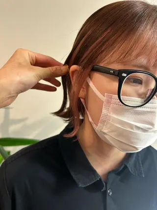 ミディアム mao"お洒落ヘア" 大人可愛いピンクヘアのヘアスタイル