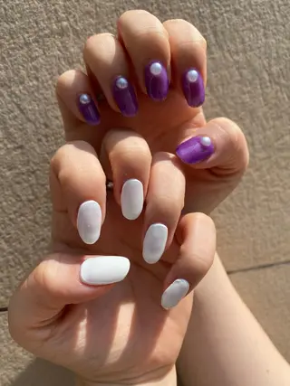 ミディアム カラー パーマ ヘアアレンジ メンズ ネイル マツエク・マツパ 💓💓彩 音💓💓のマツエク・マツパデザイン