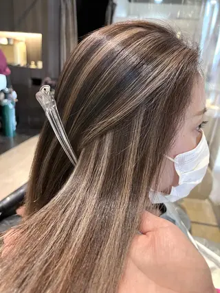 ミディアム カラー hair &eye LAWE.店長のヘアスタイル